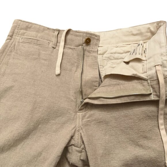 Buck Mason Pants Mens Size 31 Slim Fit Drawstring Linen Cotton Blend Beige - Picture 3 of 6